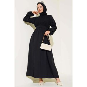 Robe à manches élastiques noire - Product Image 3