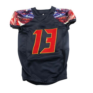 Uniforme de fútbol americano azul y blanco personalizado para jóvenes al por mayor, compra de uniformes de fútbol para conjuntos de equipos - Product Image 1