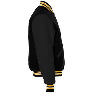 Veste d'hiver classique à manches longues de style baseball personnalisée en gros pour hommes, en tissu de laine écologique avec lettrage, qualité supérieure - Product Image 3