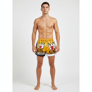 Shorts de Muay Thai à impression numérique personnalisée sur le devant, fabricant OEM, haute qualité, 100% polyester, respirant, séchage rapide, durable, lutte - Product Image 2