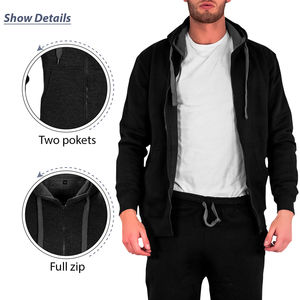 Chándal con cremallera completa personalizado de alta calidad 300 GSM Sudadera con capucha y pantalones de chándal Jogging Bottoms Chándal de peso pesado para hombres - Product Image 4