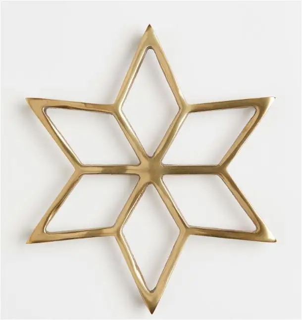 Unique design star shaped trivet aluminium gold tabletop heat resistant pan & hotpot protecting for home kitchen dining table