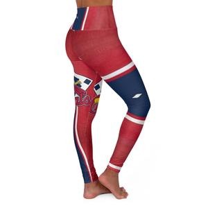 Vente en gros Leggings de yoga style baseball pour femmes Leggings athlétiques taille haute avec rayures latérales - Product Image 3
