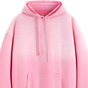 Luxury Pink Acid Washed <b>Hoodie</b> <b>Oversized</b> Pullover Vintage Style Soft Cotton <b>Fleece</b> Streetwear Sweatshirt For <b>Men</b> Women - Product Image 2