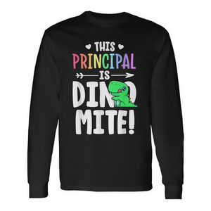 Camiseta de manga larga con estampado de dinosaurio Dinomite Dinosaur Pun de This Principal - Product Image 2
