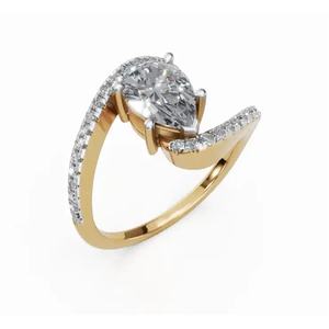 แหวนเพชรเม็ดเดี่ยวทรงบิดเกลียว Sesheshet ประดับเพชรเพียร์แล็บโกรว์ 0.549 กะรัต ทอง 9 กะรัต 14 กะรัต 18 กะรัต เครื่องประดับชั้นดี ขายส่ง OEM ส่งออก - Product Image 5