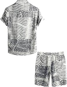 Casual Trendy Loose Fit Polyester T-<b>Shirt</b> Short-Sleeved <b>Flower</b> Printed Handsome Beach Vacation Style for Lazy Wear Logo Waist - Product Image 5