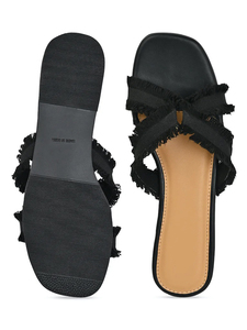 2024 Fashion Women square Toe Cross Strappy <b>slippers</b> Sandals Wholesale New Spring Summer Collection 2024 Jute Cotton Hand Made - Product Image 2