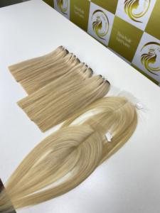 8 \ "-40 \" Extensions de cuticules Remy alignées non transformées en os humain vietnamien 613 blond couleur génie trame frontale HD Raw - Product Image 4