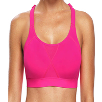 Soutien-gorge de sport pour femme de haute qualité, grande taille, respirant, couleur rose, coupe ajustée, léger, maintien élevé, mode urbaine et course à pied