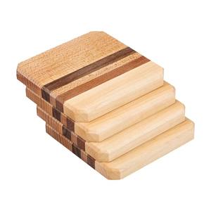 Vente en gros de dessous de verre carré en bois écologique Accessoire de protection de table au design classique pour la maison Hôtel Restaurant - Product Image 1