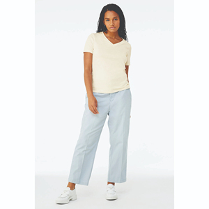 เสื้อยืดคอวีแขนสั้นผ้าแคนวาสสี100% ระบายอากาศได้ดีแห้งเร็วผ้าแคนวาสแขนสั้นพิมพ์ลายโลโก้ตามสั่ง - Product Image 4