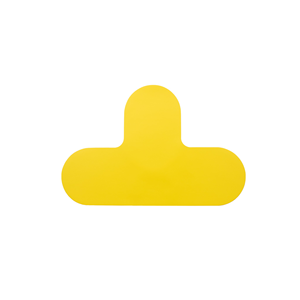 LongLife Rounded - Marcatura del Pavimento a T, autoadesivo 90mm, Giallo, 50 pz / Confezione.- LGR-90-T-04 - Product Image 1
