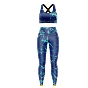 Conjunto Deportivo de Yoga de 2 Piezas para Mujer, Venta al Por Mayor Personalizada, Top Deportivo y Leggings con Estampado por Sublimación, Ropa Deportiva Informal para Gimnasio - Product Image 1