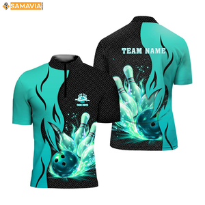 Custom Sublimated Bowling Shirts for Men and Women Breathable Polyester Team Jerseys with Logo SAMAVIA Industry OEM - Product Image 6
