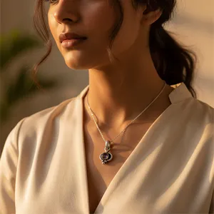 "Handmade Rose Gold 925 <b>Silver</b> Amethyst Pendant <b>Charm</b> for Women" - Product Image 3