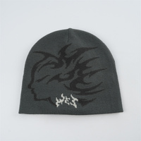 Vente en gros de bonnets d'hiver chauds de haute qualité, bonnets en tricot, chapeaux d'extérieur avec logo personnalisé, motif réversible, 100% acrylique