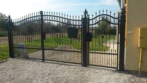 Diseño de Puerta de Hierro Forjado, Puerta Principal Exterior Grande para Entrada de Vehículos, Hierro Forjado Galvanizado de 10 pies de Alto - Product Image 2