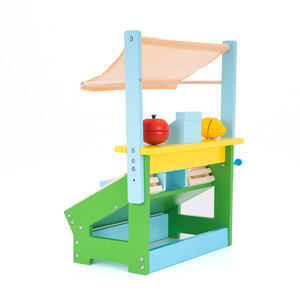 ROBINCOOL Jouet de supermarché en bois avec accessoires, comprend une auvent et une échaisse de marché pour enfants, jouets d'épicerie - Product Image 5