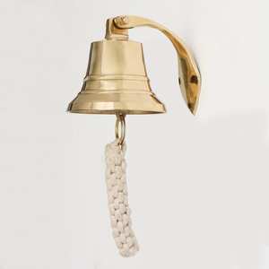 Modern Designed <b>Ship</b> <b>Bell</b> Shape Brass-Plated Finish for Indoor and Outdoor Use - Product Image 1