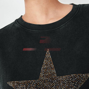 Custom Logo Wholesale Price <b>Women</b> Rhinestone <b>Sweatshirt</b> <b>Long</b> Sleeve Premium Quality <b>Women</b> Rhinestone <b>Sweatshirt</b> - Product Image 2