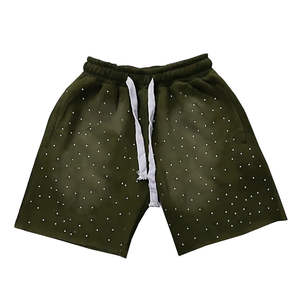 Shorts pour hommes en denim délavé à l'acide avec poche à strass imprimée, nouvelle collection été 2026, séchage rapide, style vintage streetwear - Product Image 4