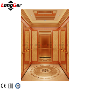 Elevador de pasajeros de lujo personalizado | Vidrio panorámico y <span class=keywords><strong>cabina</strong></span> de acero inoxidable dorado para hotel y Villa - Product Image 3