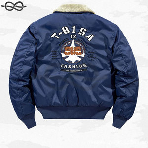 Chaqueta de vuelo de piloto de otoño e invierno para hombre, abrigo de béisbol con bordado Retro informal, chaqueta de Bombardero a prueba de viento para exteriores de estilo callejero - Product Image 3