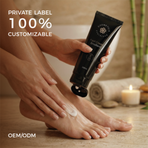 Crème de massage pour les pieds raffermissante anti-âge, marque privée OEM ODM, avec glycérine et aloe vera, soin corporel sans cruauté, fabriqué en Italie - Product Image 2