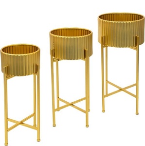 Maceta de Metal azul Pastel moderna con soporte, maceta decorativa para interior y exterior, elegante soporte para flores, hogar, jardín, balcón, Oficina - Product Image 3