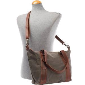 Bolso bandolera de lona de algodón geométrico de estilo Vintage para mujer, correa de hombro extraíble ajustable, cierre de cremallera de Color gris - Product Image 5