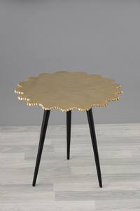 Gold & <b>Black</b> Antique Finished <b>Metal</b> Industrial <b>Side</b> <b>Table</b> Three Lags Base Top Design Coffee <b>Table</b> Outdoor Furniture - Product Image 4