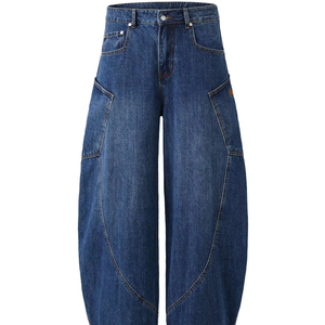 Pantalones vaqueros holgados de corte holgado para hombre, ropa de calle, pantalones vaqueros de moda informales de gran tamaño, proveedor de pantalones vaqueros holgados personalizados para hombre - Product Image 2