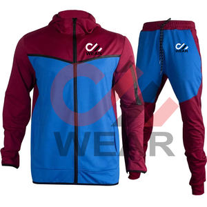 Vente en gros de survêtements pour hommes de qualité supérieure avec fermeture éclair 2 pièces Ensemble de jogging à capuche Survêtement en polaire technique - Product Image 2