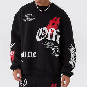 ชุดวอร์มพิมพ์ลายพัฟฟ์แบบใหม่ คุณภาพพรีเมียม OEM ปี 2026 สำหรับผู้ชาย ลวดลายย้อมสีแบบแอซิดวอช พร้อมงานปักและพิมพ์ลายด้วยความร้อน - Product Image 3