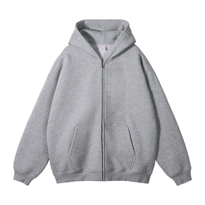 Sudadera con capucha de invierno con gráfico personalizado al por mayor, 400g, Sudadera con capucha de talla grande con cremallera para hombre de algodón polar de peso pesado - Product Image 2