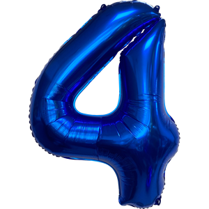 Palloncino Foil Numero 4 Blu Scuro 1M per Feste, Riempibile con Elio, Decorazione per Feste - Product Image 1