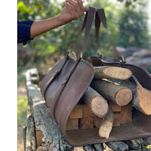 Vintage Hand Made Heavy Duty Gift <b>for</b> Men Wood Carrier Firewood Leather Wood <b>Log</b> Firewood Storage <b>Fireplace</b> LLR-0003 - Product Image 6