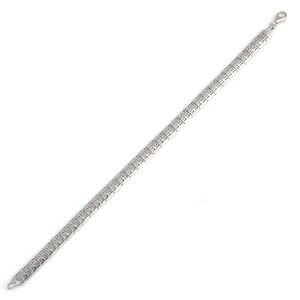 Bracelet en argent sterling 925 avec modèle cage de style religieux, plaqué rhodium et or, orné de breloques diamant et perle - Product Image 2