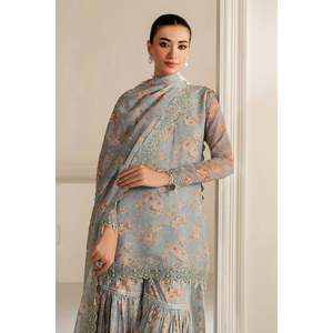 Ensemble de costume en mousseline de soie brodée pour femmes UF-4165 - Product Image 3