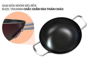 Poêle à wok en aluminium antiadhésive de 28cm de haute qualité avec poignée en acier inoxydable Design classique écologique - Product Image 4