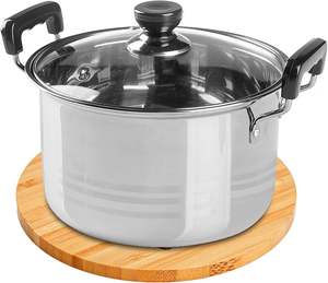 6 Pack Natural Bamboo <b>Trivet</b> Mat Set, Heat Resistant Pads with Dish Rack, Kitchen Wood Non-Slip Coaster, Durable Anti-Hot <b>Trivet</b> - Product Image 4