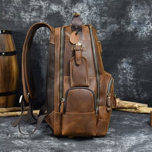 Mochila para portátil de cuero genuino de 15,6 pulgadas de estilo personalizado, bolsa de lona personalizada para el mejor hombre, mochila de fin de semana para acampar, regalo - Product Image 4