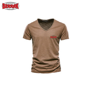 Camiseta de punto liso de diseñador de algodón 100% para hombre, ropa de patrón sólido con logotipo personalizado de talla grande - Product Image 2