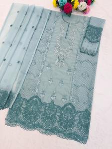 Fournisseur direct d'usine, costume pakistanais en organza lourd avec broderie de sequins, robe prête à porter, style pakistanais, salwar kameez - Product Image 6