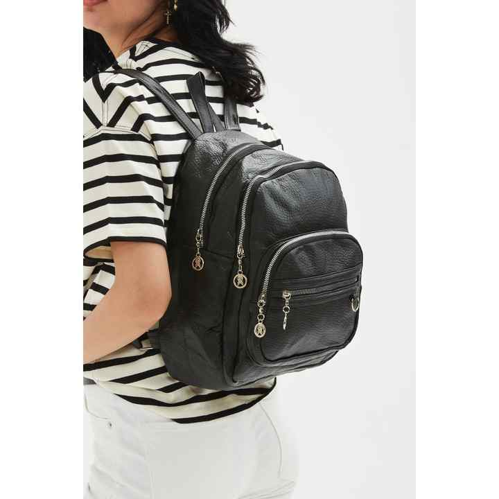 Washed Leather Sabina Women's Backpack Black