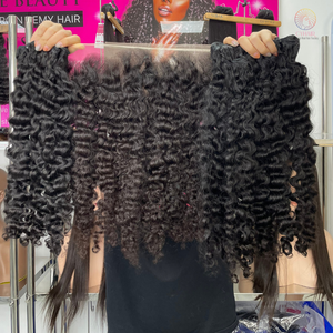 Livraison directe paquet de cheveux humains vierges birmans bouclés à double trame cheveux humains bruts vietnamiens d'un donneur cuticule alignée cheveux bruts bouclés birmans - Product Image 4