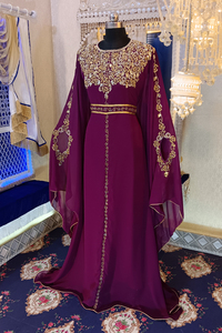 Caftán boda islámico diseñador violeta oscuro - Product Image 3