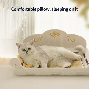 Alla moda ripiegato europeo letto per gatti in feltro elegante Sisal Scratcher e nido OEM ODM per gatti