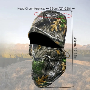 Masque facial camouflage de chasse coupe universelle cagoule en polyester tissé camouflage couvre-chef coupe-vent chaud extérieur pour équipement de sport - Product Image 4